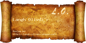 Langh Olivér névjegykártya